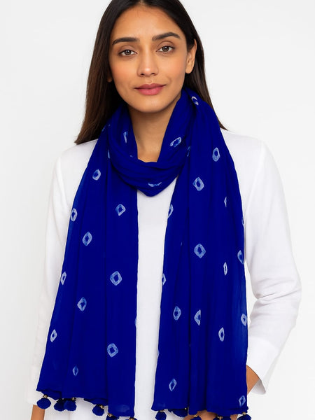 Elegant Chiffon Chunari Printed Dupatta with Tassels | Lightweight Festive Dupatta for Women