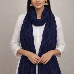 Pure Cotton Plain Dupatta Mhendi Green&Navy Blue