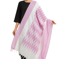 Handwoven Ikat Cotton Dupatta for Women –Soft Pure Cotton Dupatta | Lightweight Daily Wear & Ethnic Festive Dupatta