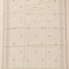 Cotton Dupatta with Sequin Mirror Work & Lace Border