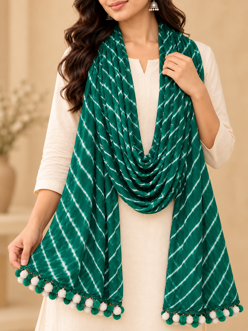 Leheriya Printed Dupatta for Women