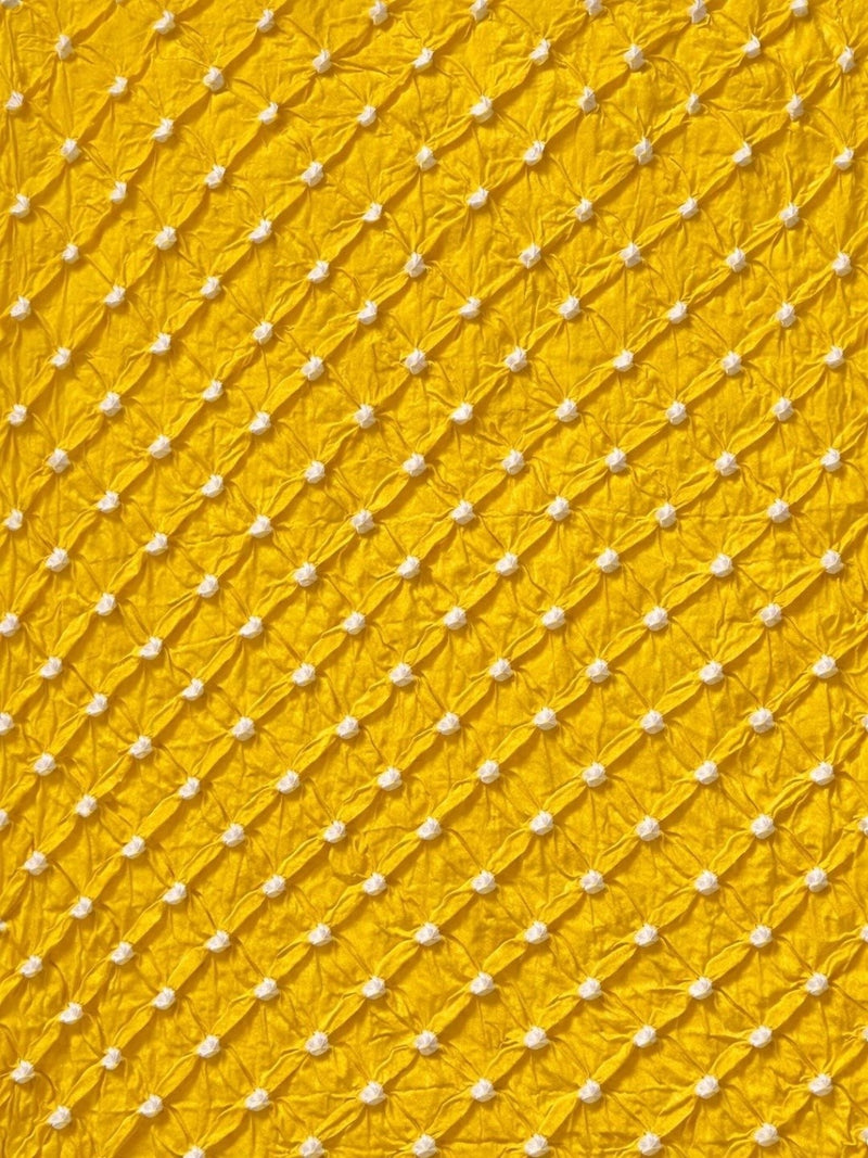 Mustard Yellow Bandhani Style Cotton Dupatta for Women