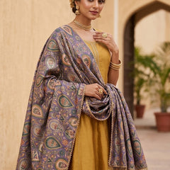 Chanderi Silk Rajwadi Printed Dupatta with Sequin Work & Decorative Border