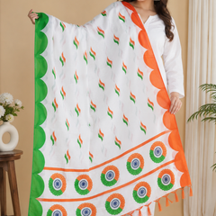 Indian Tricolor Printed Dupatta for Women