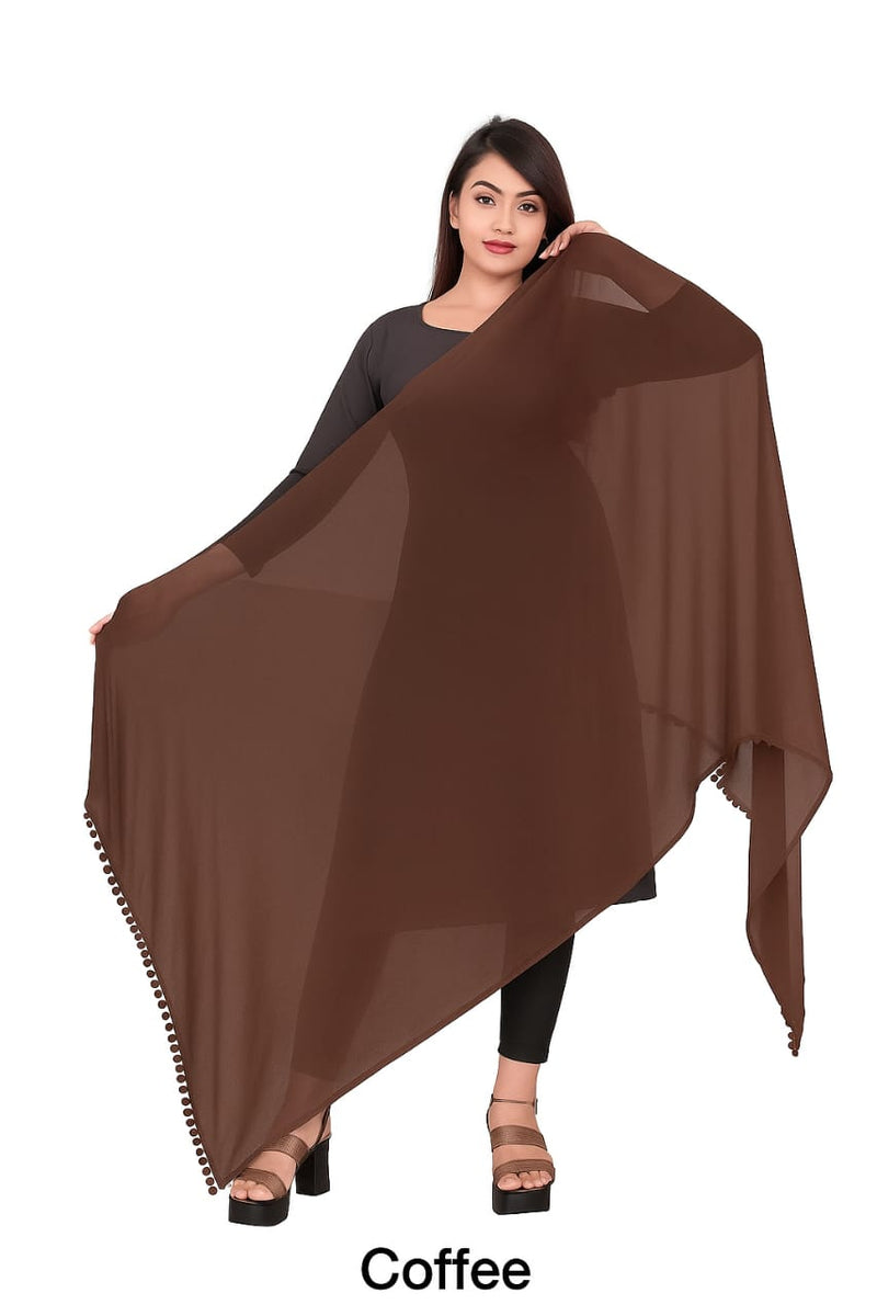 Elegant Plain Chiffon Dupatta for Women – Lightweight, Soft & Flowing Fabric – Perfect for Daily Wear, Festive & Ethnic Outfits