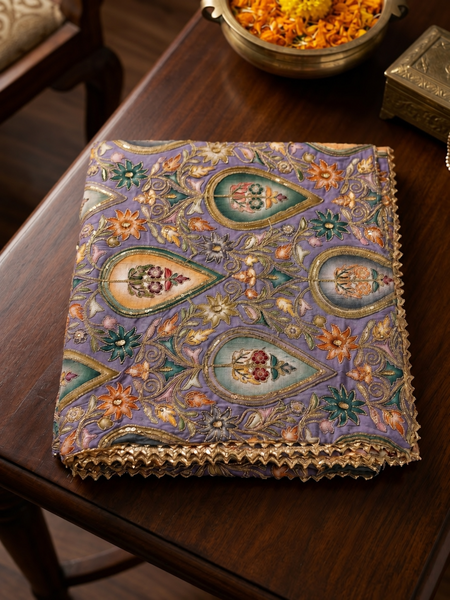 Chanderi Silk Rajwadi Printed Dupatta with Sequin Work & Decorative Border