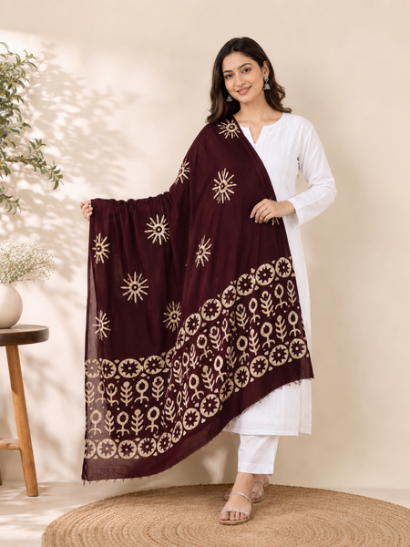 Women MOM Batik Printed Ethnic Dupatta