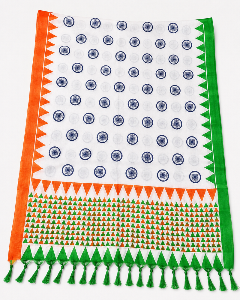 Tricolor Printed Dupatta for Women