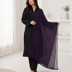 Women's Purple Chiffon Dupatta
