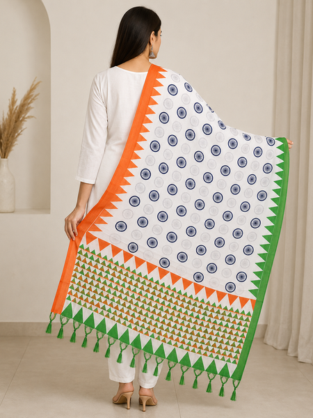 Tricolor Printed Dupatta for Women