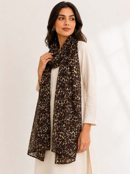 Premium Cotton Leopard Print Dupatta for Women