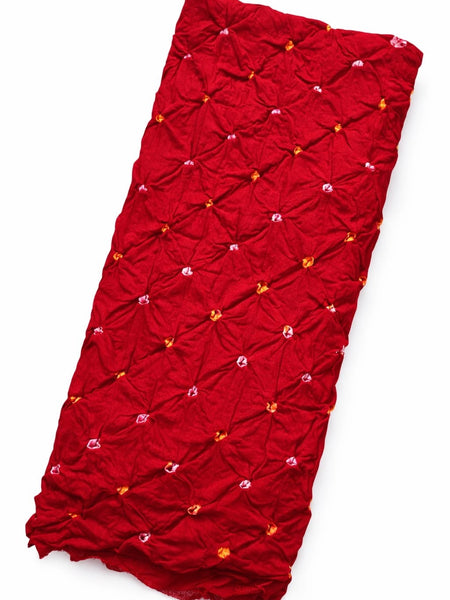 Red Bandhani Style Cotton Dupatta for Women