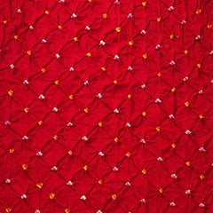 Red Bandhani Style Cotton Dupatta for Women