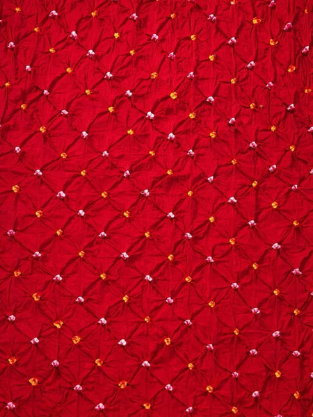 Red Bandhani Style Cotton Dupatta for Women