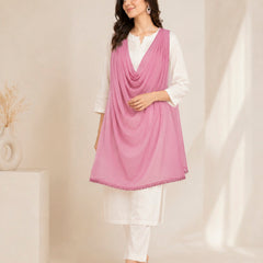 Women's Plain Dusty Pink Chiffon Dupatta